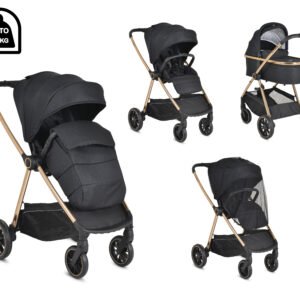 Karrocë për fëmijë Cangaroo Hydra 3në1, e zezë - Figura 1