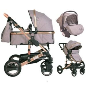 Karrocë për fëmijë Moni Gala, 2në1, krem - Figura 3