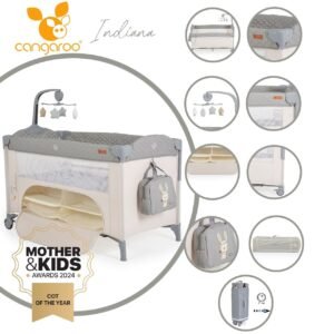 Shtrat portativ Cangaroo Indiana, i hirtë/bezhë - Figura 4