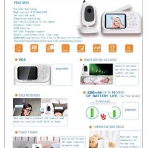 Monitorues për bebe Baby Center Melandi, i bardhë - Figura 3