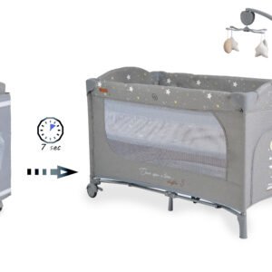 Shtrat për fëmijë Moni Once upon a time 3, e hirtë - Figura 4