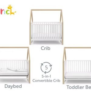 Shtrat multifunksional për fëmijë Cangaroo Astra, i bardhë/kafe - Figura 4