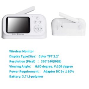 Monitorues për bebe Baby Center Melandi, i bardhë - Figura 4