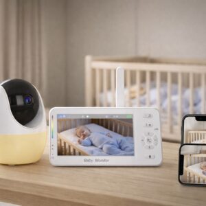 Monitorues për bebe Baby Center Melandi, 4,3", bardhë/verdhë - Figura 1